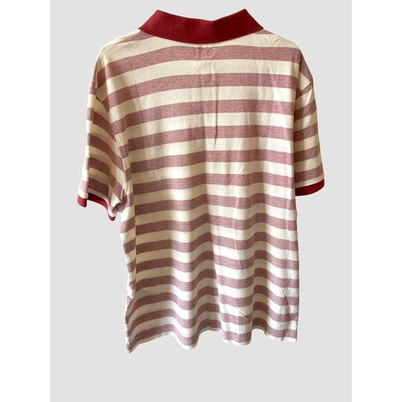 Levis Strauss & Co Shirt Mens Faded Red White Striped Polo Casual Logo 2XL NWT - Picture 5 of 7